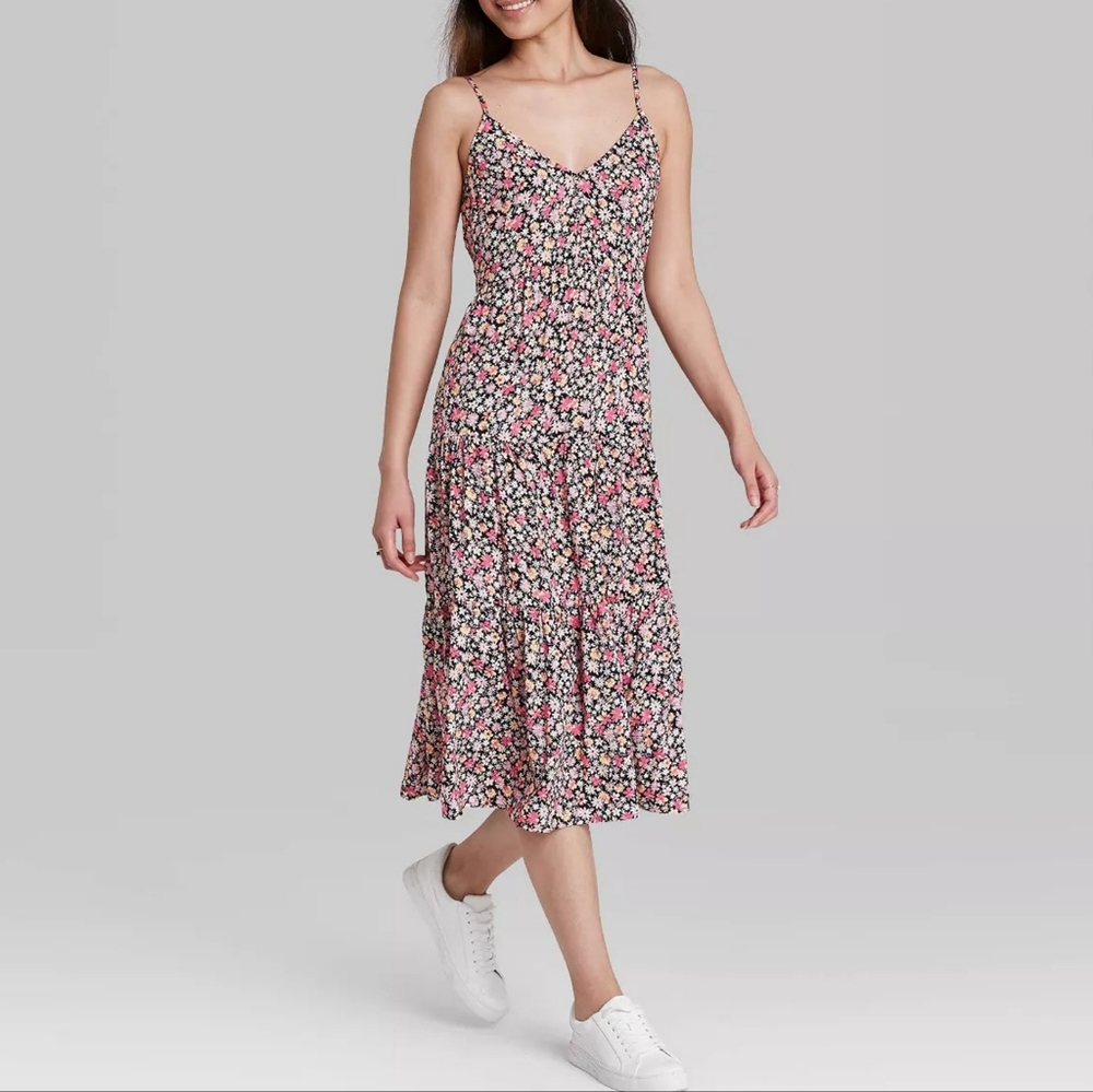 Wild Fable Sleeveless Tie-Back Tiered Dress
